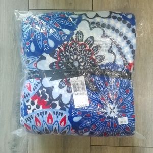 NWT Vera Bradley Fireworks Medallion Throw Blanket 80x50 - Blue and Red